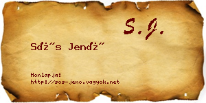 Sós Jenő névjegykártya